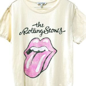 Rolling Stones T-shirt Pink Tongue Motif 🩷Pink- Size S